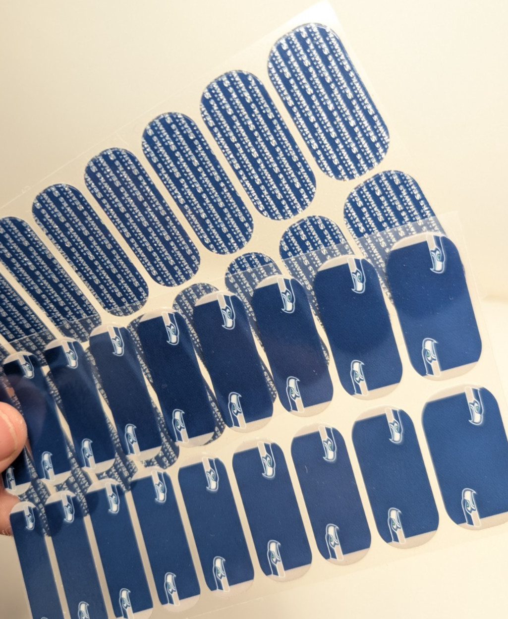Jamberry Nail Wraps Full Sheets – NFL Seahawks Football Set – Duo Lot of 2
