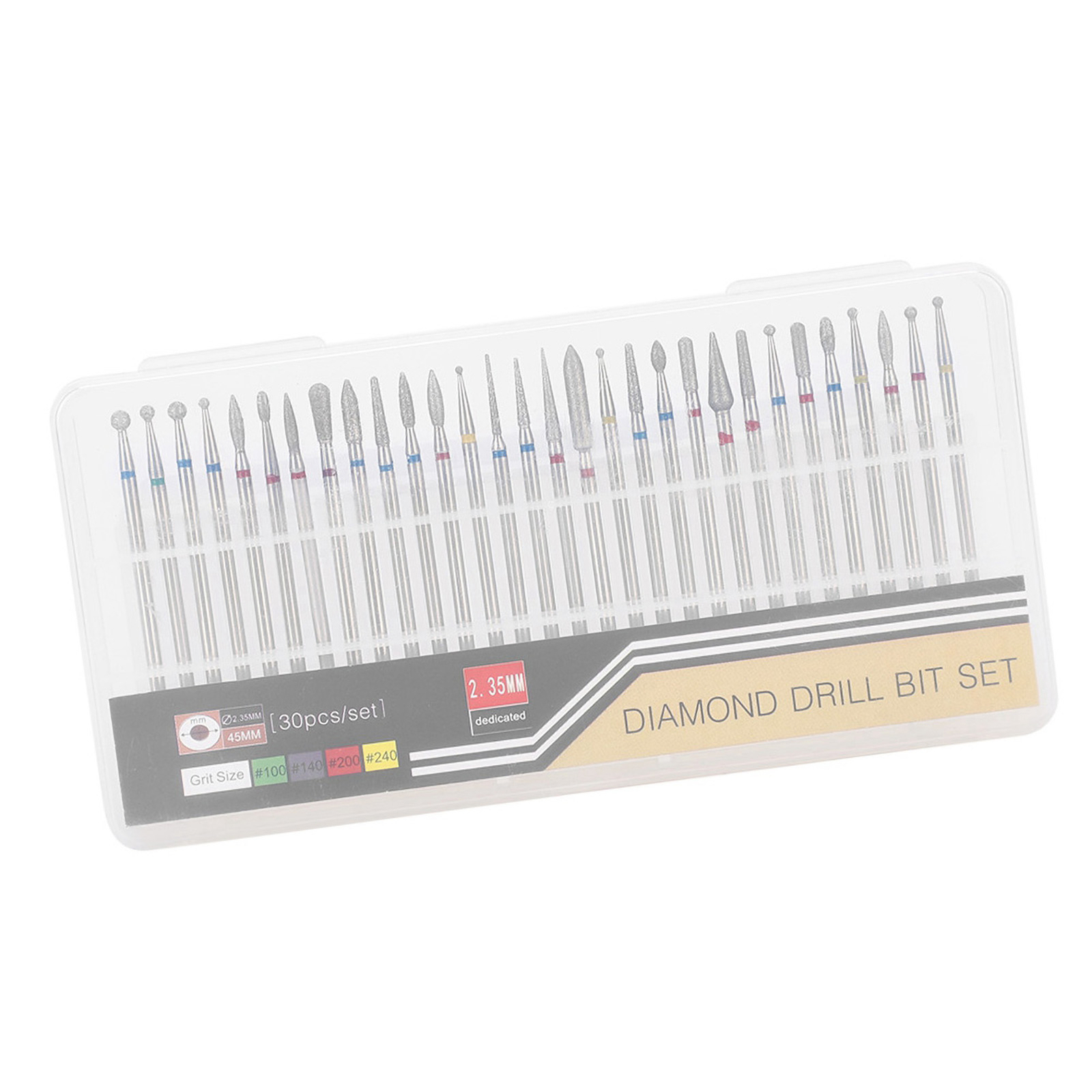 30Pcs/Set Diamond Grinding Head Nail Art Drill Polish Head Kit Nail Drill