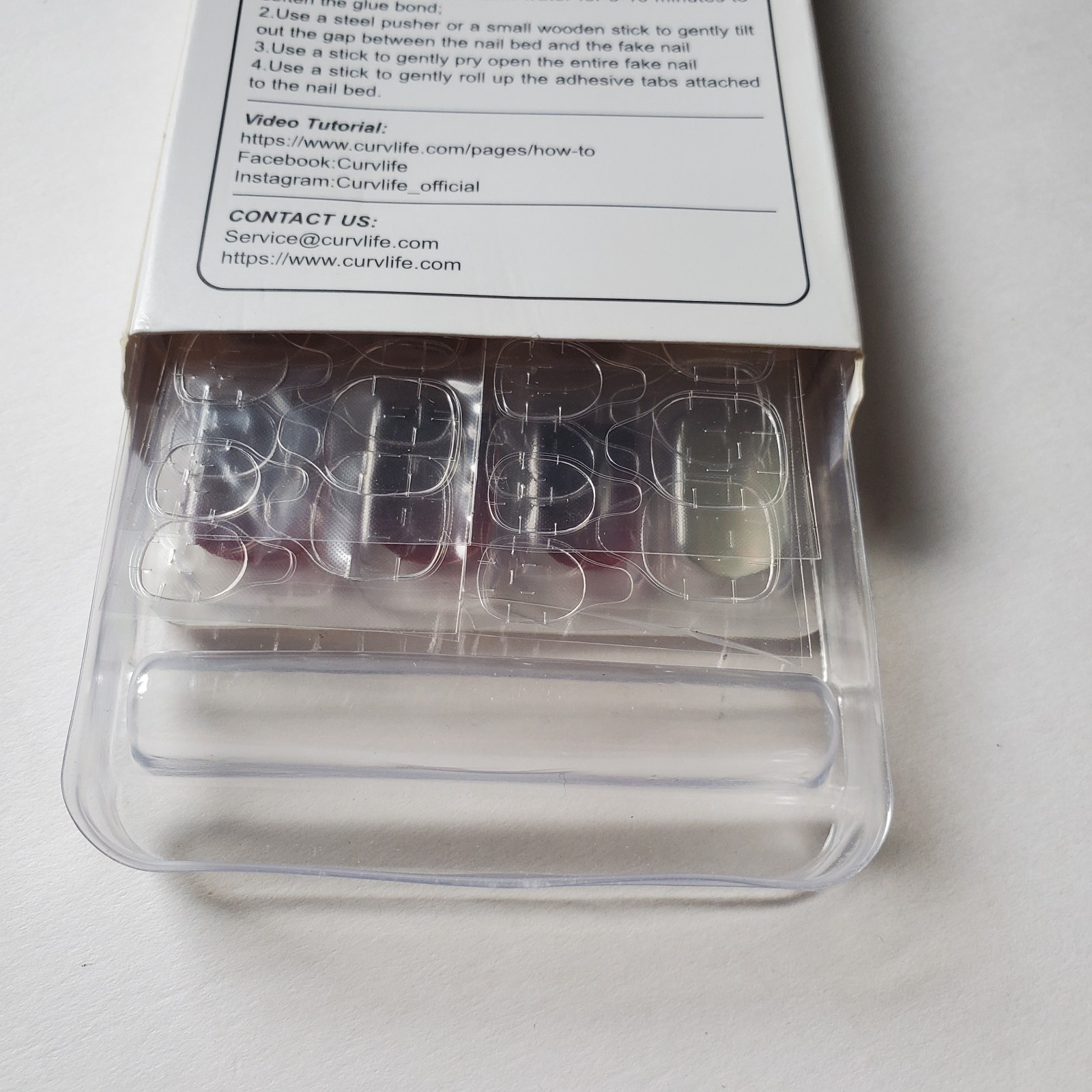 Lot Of 2 Sets CurvLife Press-On Nails 1 3D Adhesive Tabs Or Glue Salon Style *