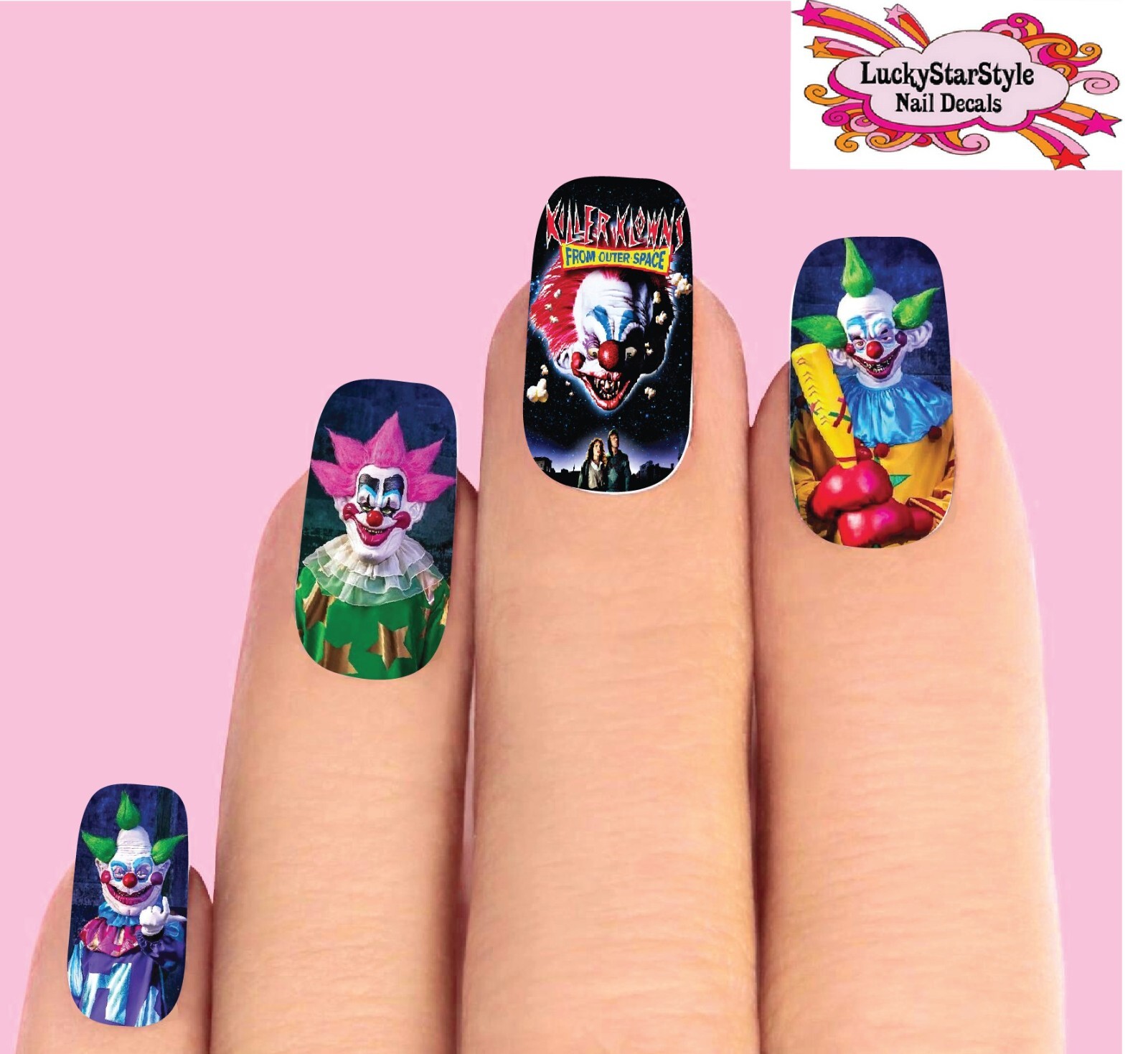 Waterslide Full Nail Decals Set of 10 – Killer Klowns From Outer Space