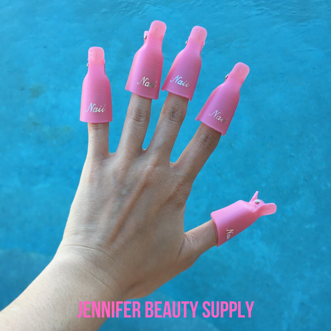 10 PCS PLASTIC NAIL SOAK OFF UV GEL ART POLISH REMOVER WRAP GELISH CLIP CAP