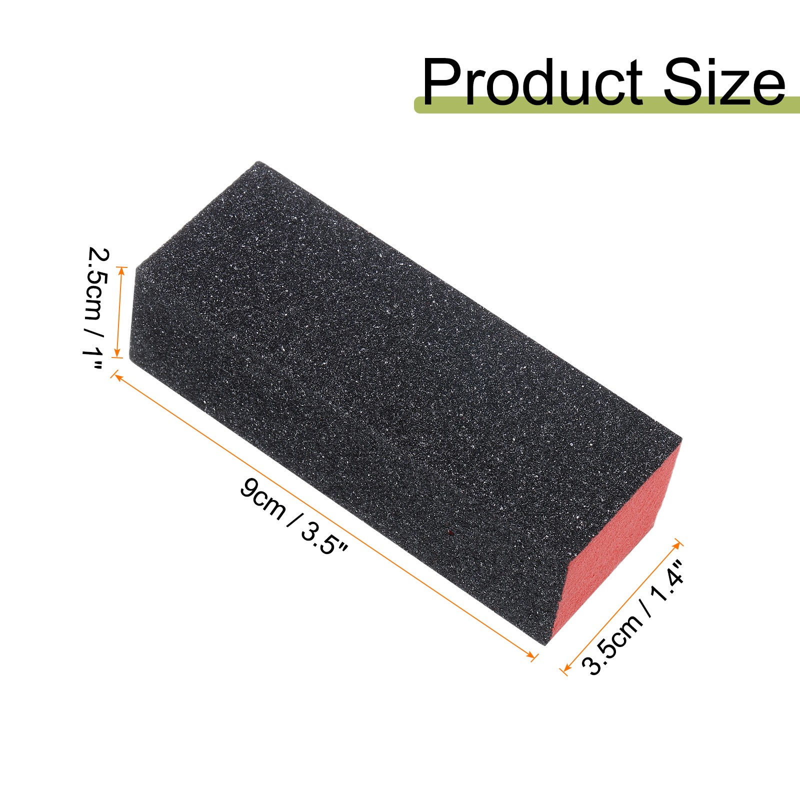 10pcs Nail Buffer Block 60/80/80 3-Sided Grit Nail File for Nail Buffing, Orange