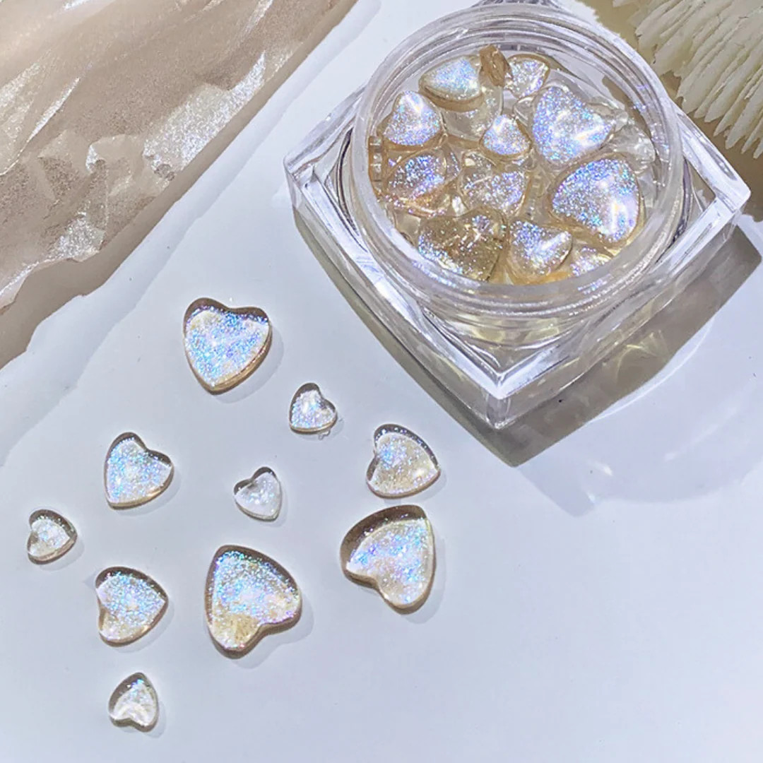 Glitter Heart Gems
