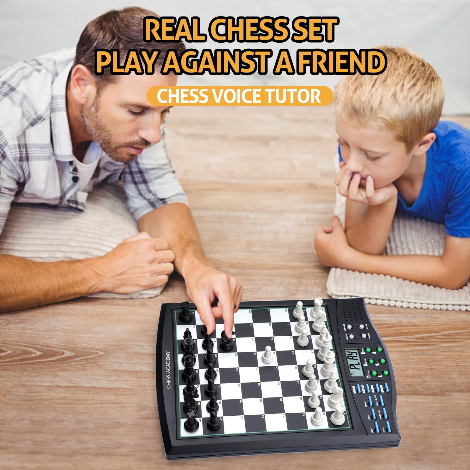 LEVEROAM Talking Chess Academy with Voice Teaching System, Electronic Black