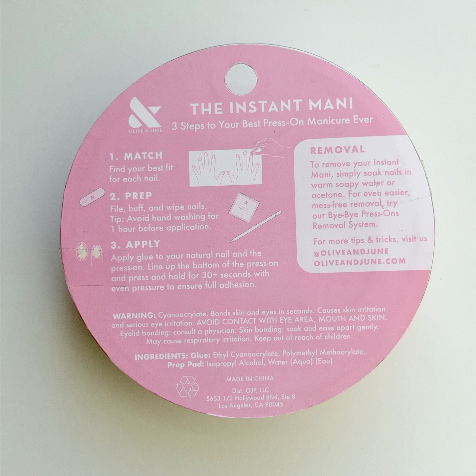 x2 Olive & June Instant Mani Press-On Nails Almond Medium Floral /Ombre New SEAL