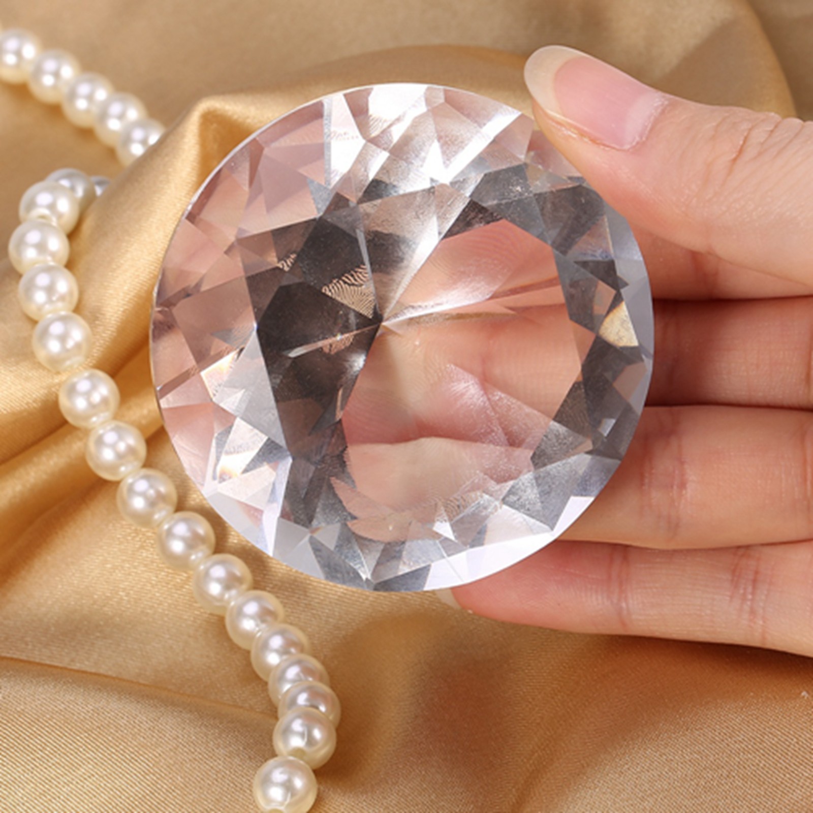 Glass Crystal Shiny Hand Model For Nail Art Display White Excellent