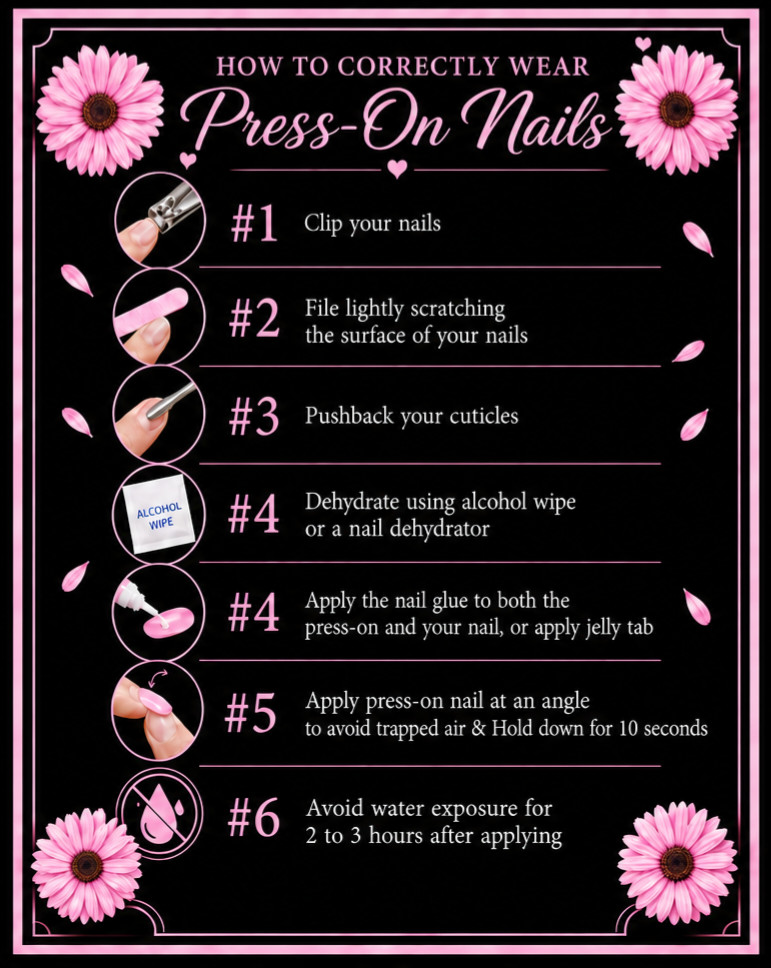 Medium Size Super Long Hot Pink Y2K Square Press-on Nail Set