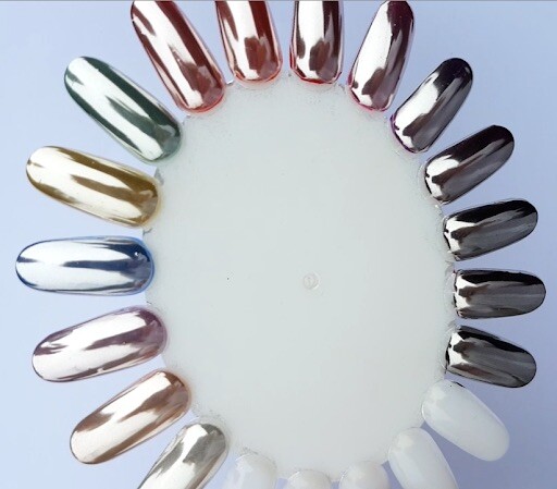 Mirror Chrome Silver Nail Powder Glass Super Shiny Effect Nails Pigment Shimmer