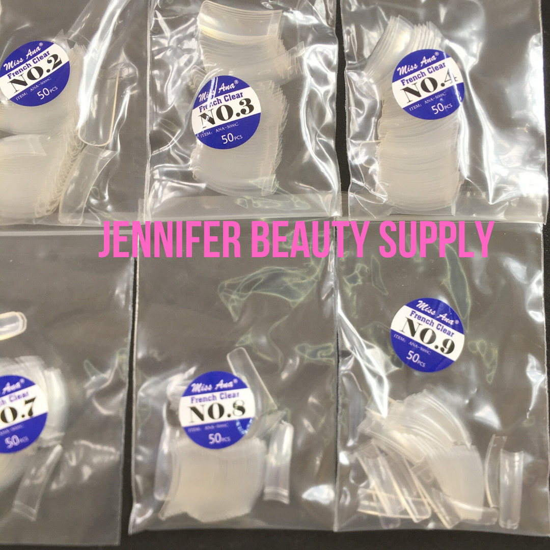 500 PCS FALSE FAKE ACRYLIC FRENCH CLEAR MISS ANA NAIL TIPS | US SELLER