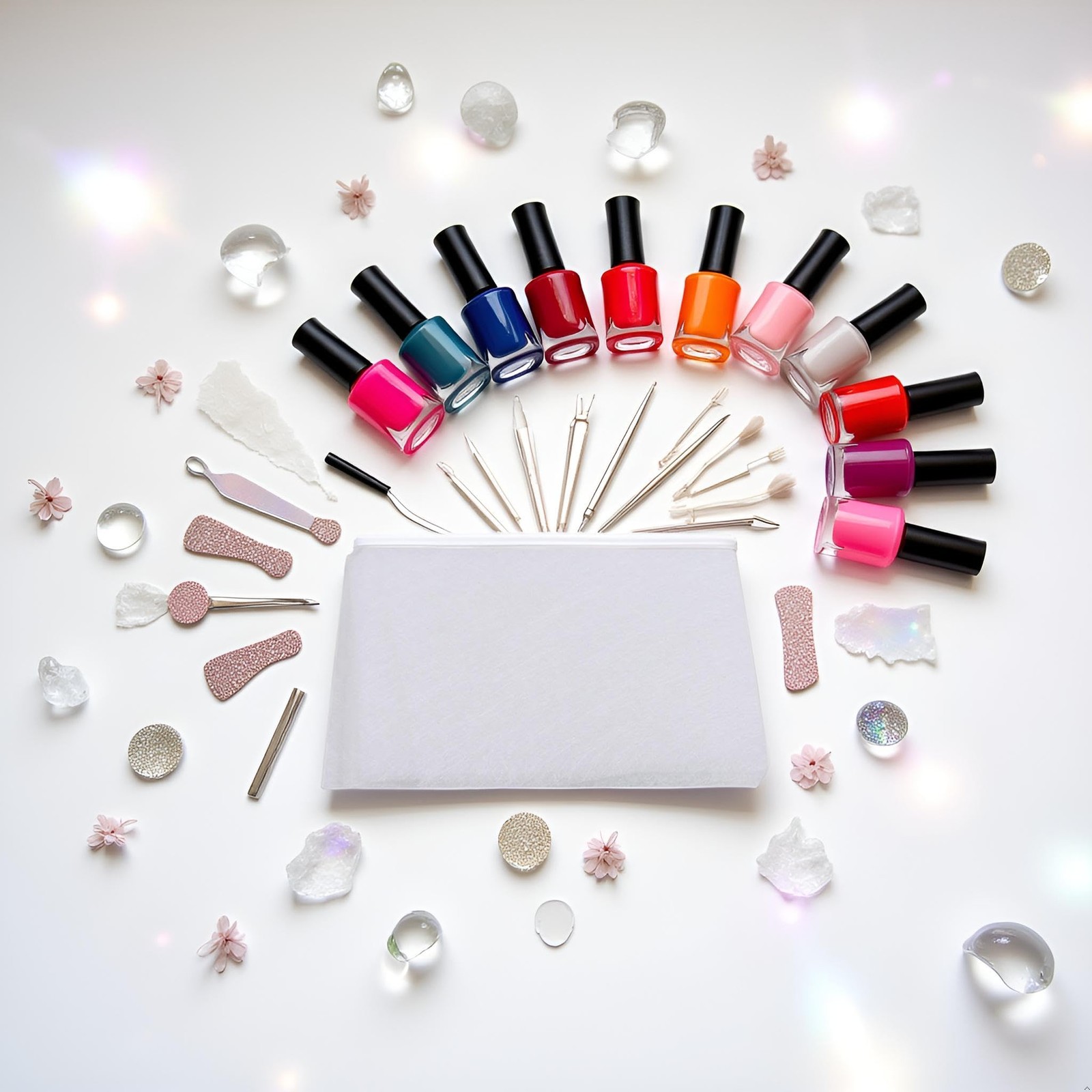 20Pcs White Nails Kit, Nail Extensions Kit Fiberglass Nail Art Builder Wrap S…