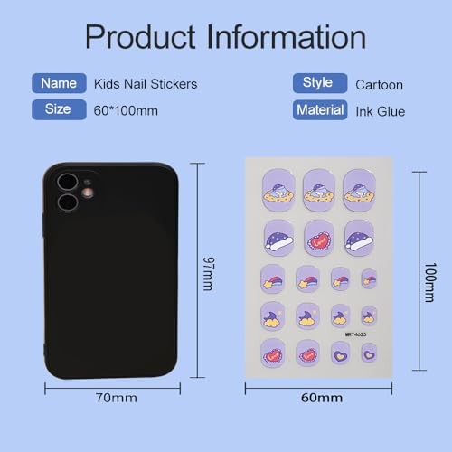 Colorful Nail Stickers Self Adhesive Full Nails Wraps Cute Cartoon Style-46