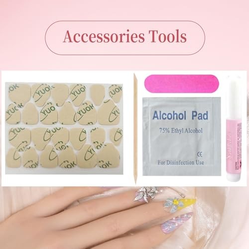 10Pcs(1Pack) Handmade Nails Press On Nails Long Stiletto 35mm Muse Sonata 3D
