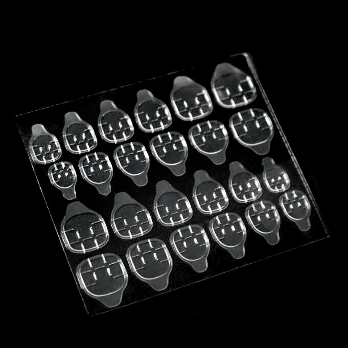Yemruode 24 Pieces of Oval Short Press on Nails with Adhesive Tabs Easy to Use