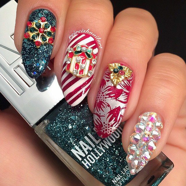 Whats Up Nails Wrapping Paper Stencils for Nails, Christmas Nail Stickers