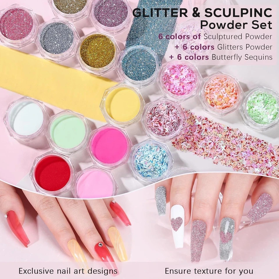 Acrylic Nail Kit for Beginners Professional Powder Liquid Set Manicure Nail Art
