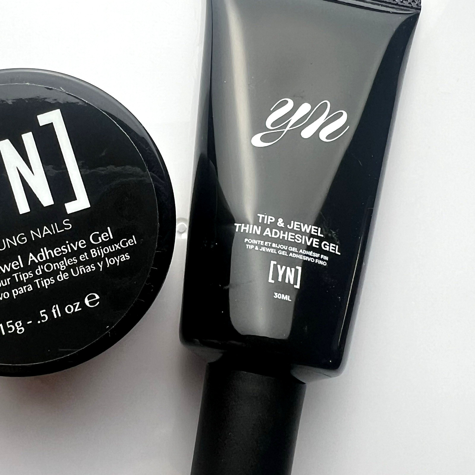Young Nails Tip & Jewel Adhesive Gel Bundle – Thin 30ml and 15g
