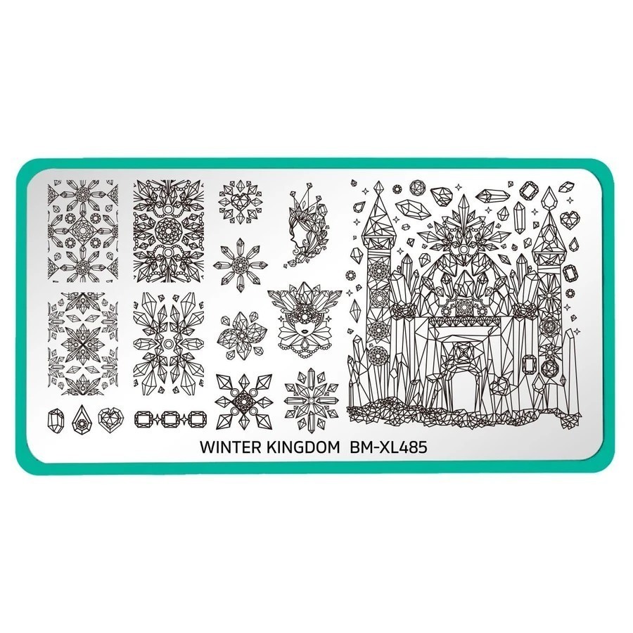 Maniology Nail Stamping Plate Winter Kingdom BM-XL485 – new w/ sleeve