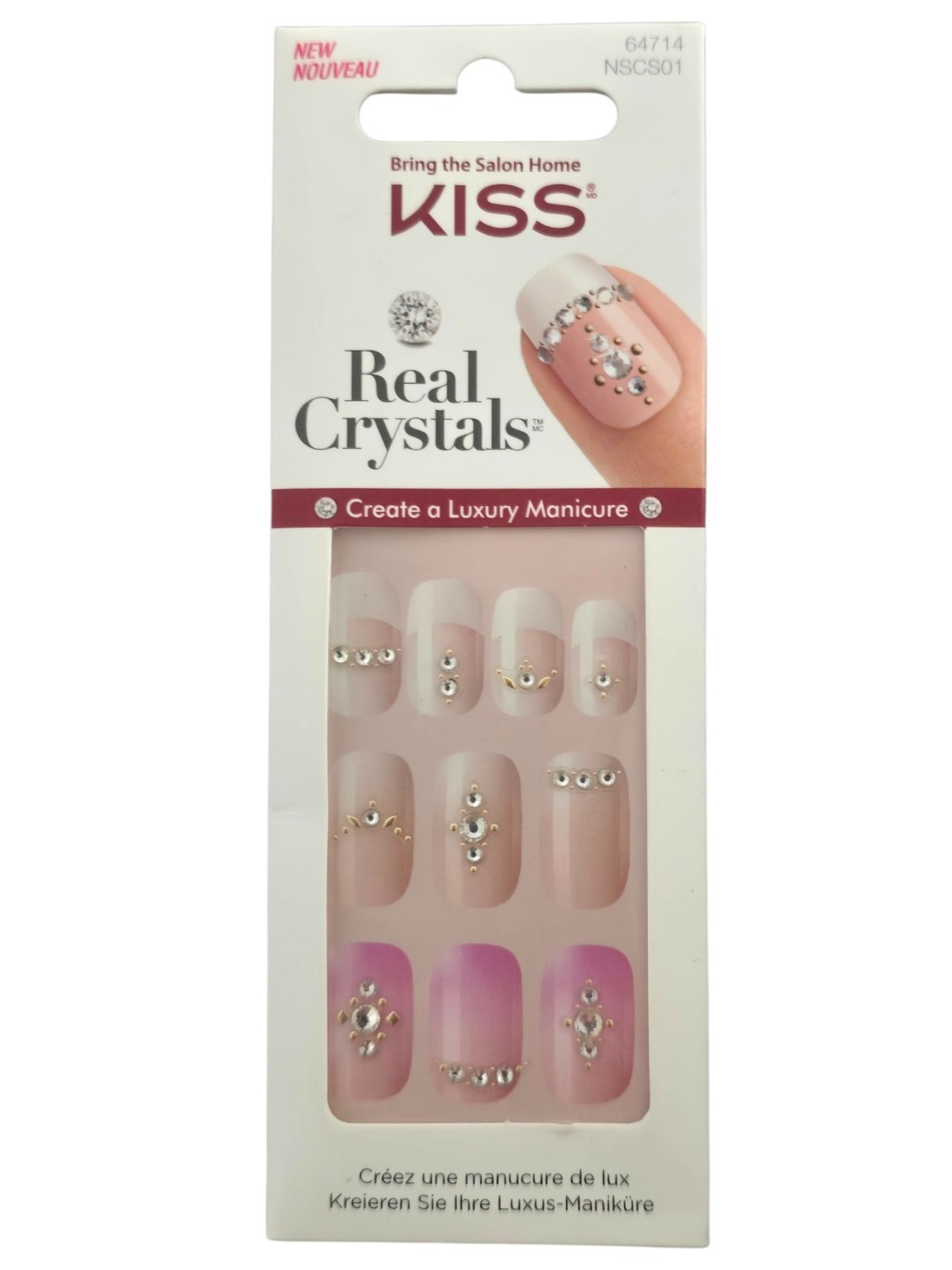 KISS Real Crystals Nail Art Stickers NSCS01 Pre Glued 3D Crystal Accents New