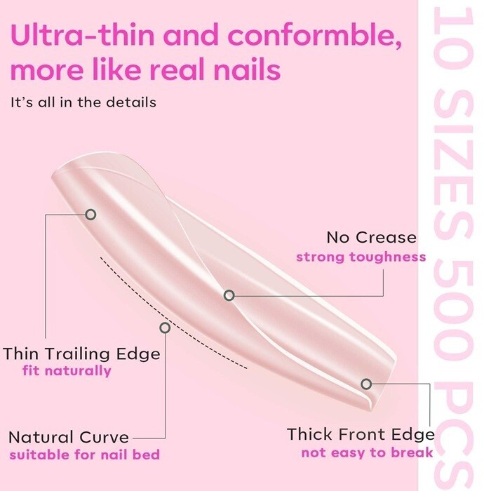 modelones Gel x Nail Kit, Nail Tips and Glue Gel Kit with 4-in-One Nail Glue Gel