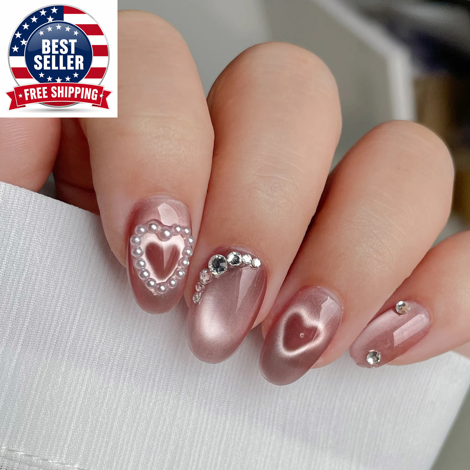4Pcs Nail Art Magnet Set with Iron Wire Cat’S Eye Magnetic Rod Strong Heart-Shap
