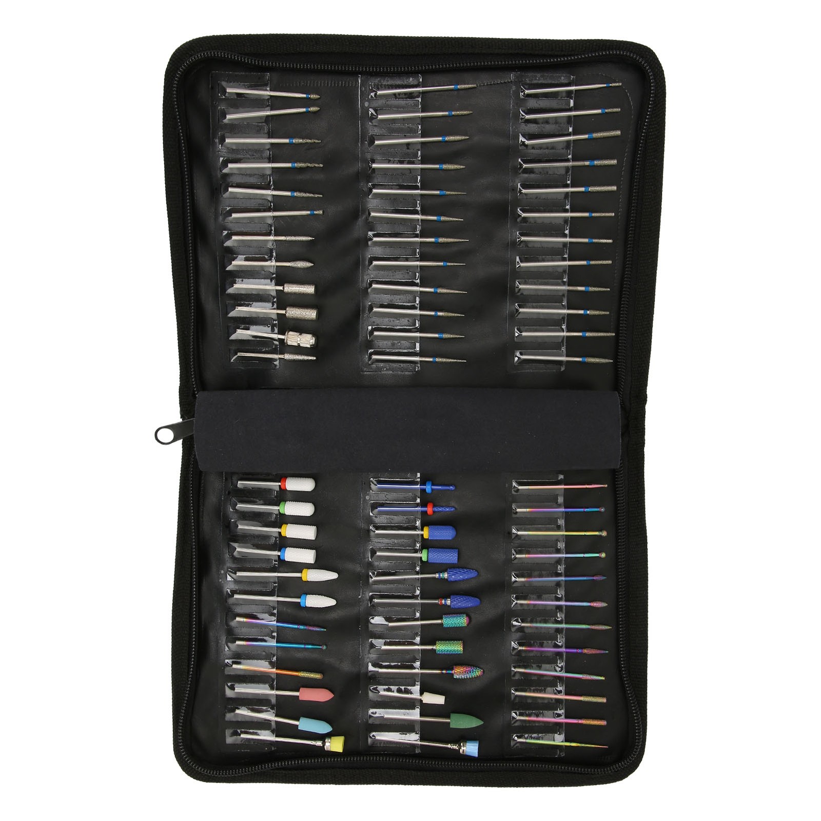 Nail Drill Bits Storage Bag Large Capacity Dustproof Portable Nail Drill Bits