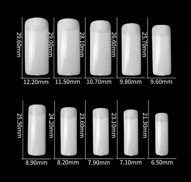 500Pcs French Half Cover Artificial False Square Nails Tips Acrylic UV Gel Clear