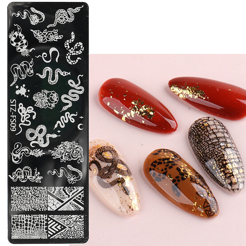 Snakes Snakeskin Nail Art Stamping Plate Snake Skin Prints Metal Nail Plates