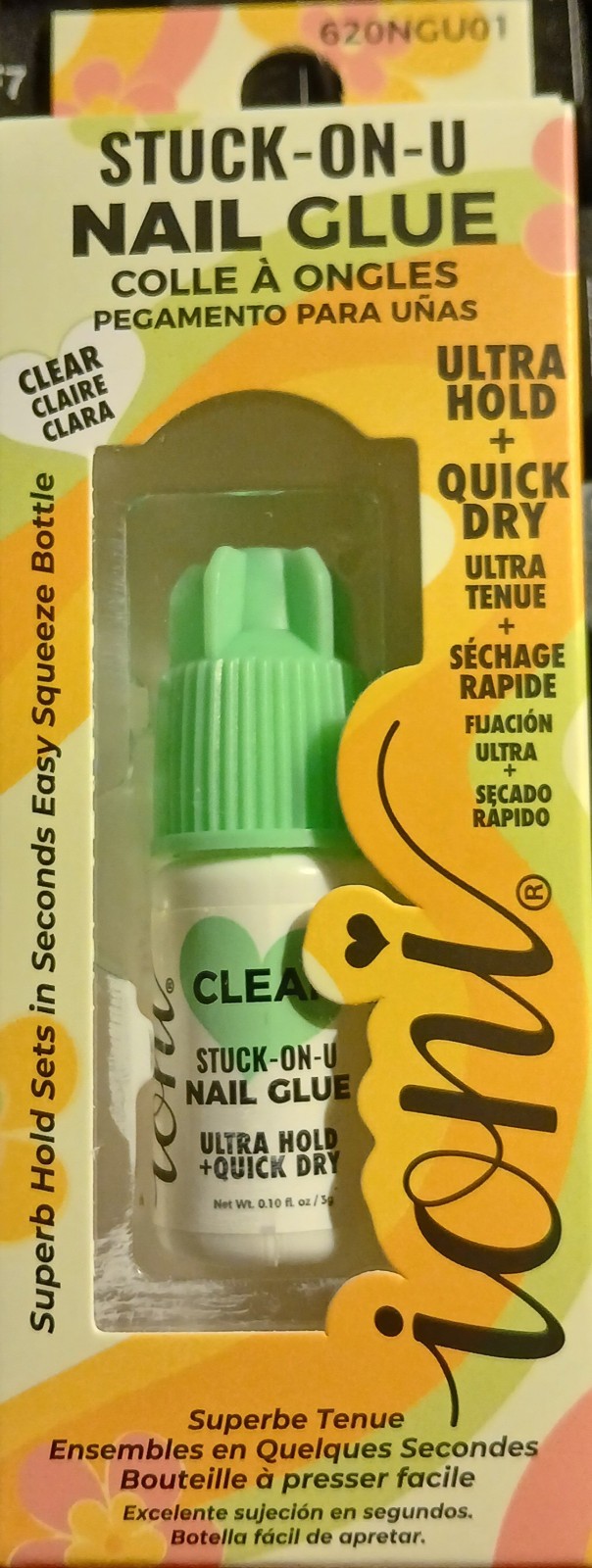 Ioni Stuck On U Nail Glue Clear W/ Ultra Hold & Quick Dry! NIB