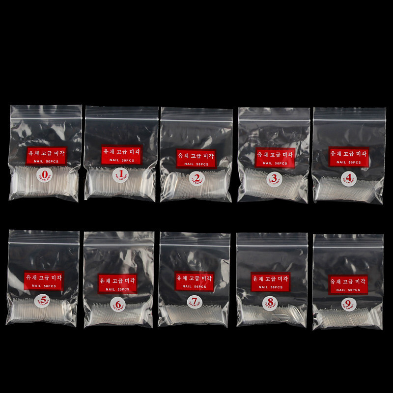 500pcs Acrylic False Nail Tips Full Cover Oval Round Fake Nail Art Manicure DIY