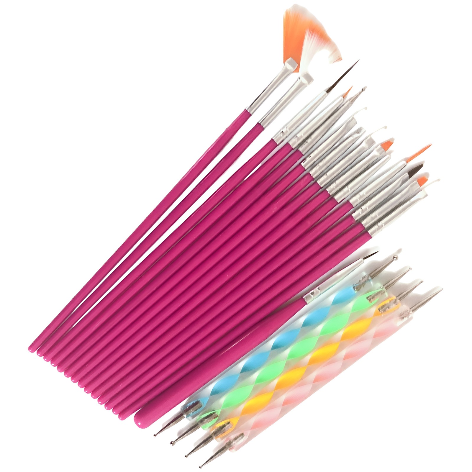 20pc Set Nail Art Design Dotting Painting Drawing Polish Brush Pen Tools Rose