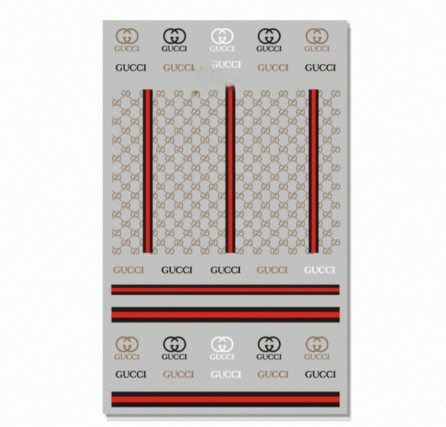 NWT NAIL ART DESIGN SELF-SEAL STICKERS SOLID TAN, RED, WHITE, & BLACK N°31!