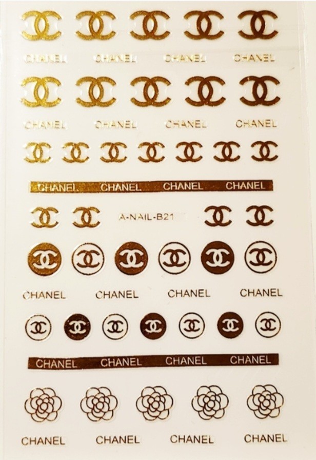 NWT NAIL ART DESIGN SELF-SEAL STICKERS METALLIC GOLD N°40!