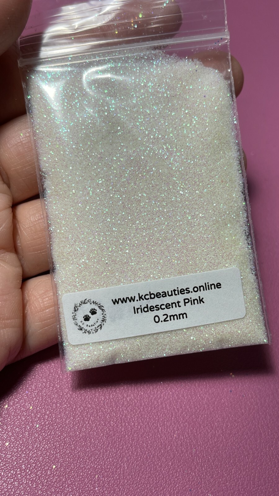 Iridescent White Glitter Hex Snow White pink blue sheen Nail Art US seller