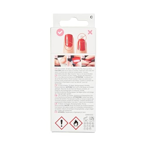 KISS imPRESS No Glue Mani 30Pcs Press On Nails Medium Size Coffin Shape New Life