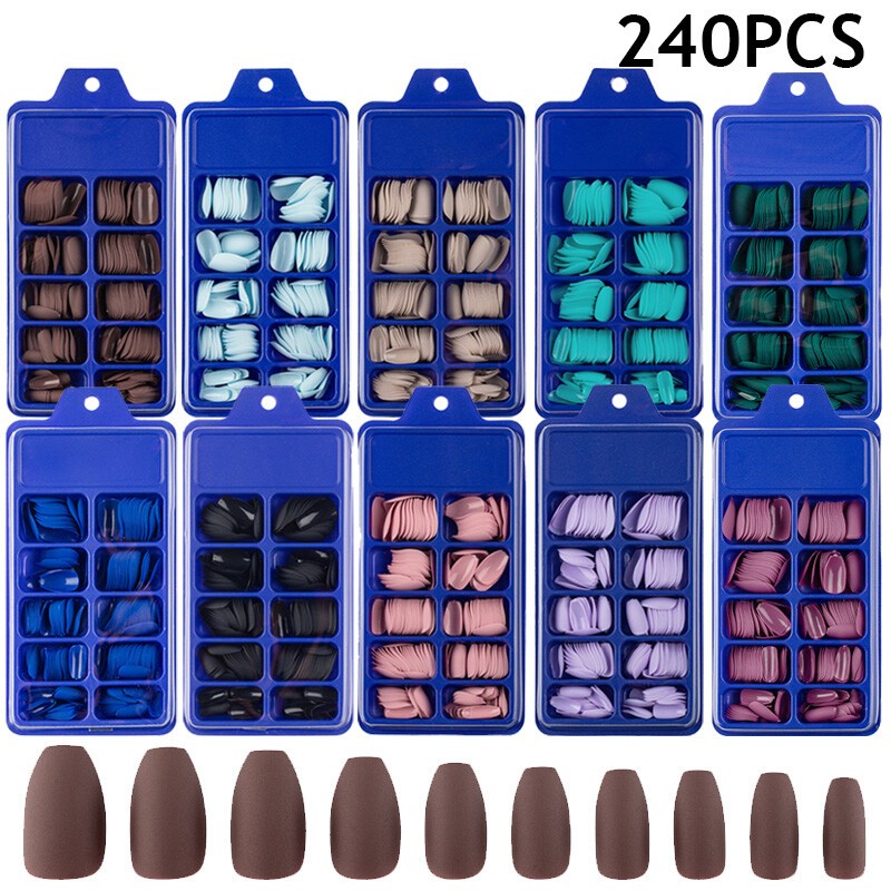 240/100X Long/Short Ballerina False NailTips Acrylic Coffin Full Cover FakeNail