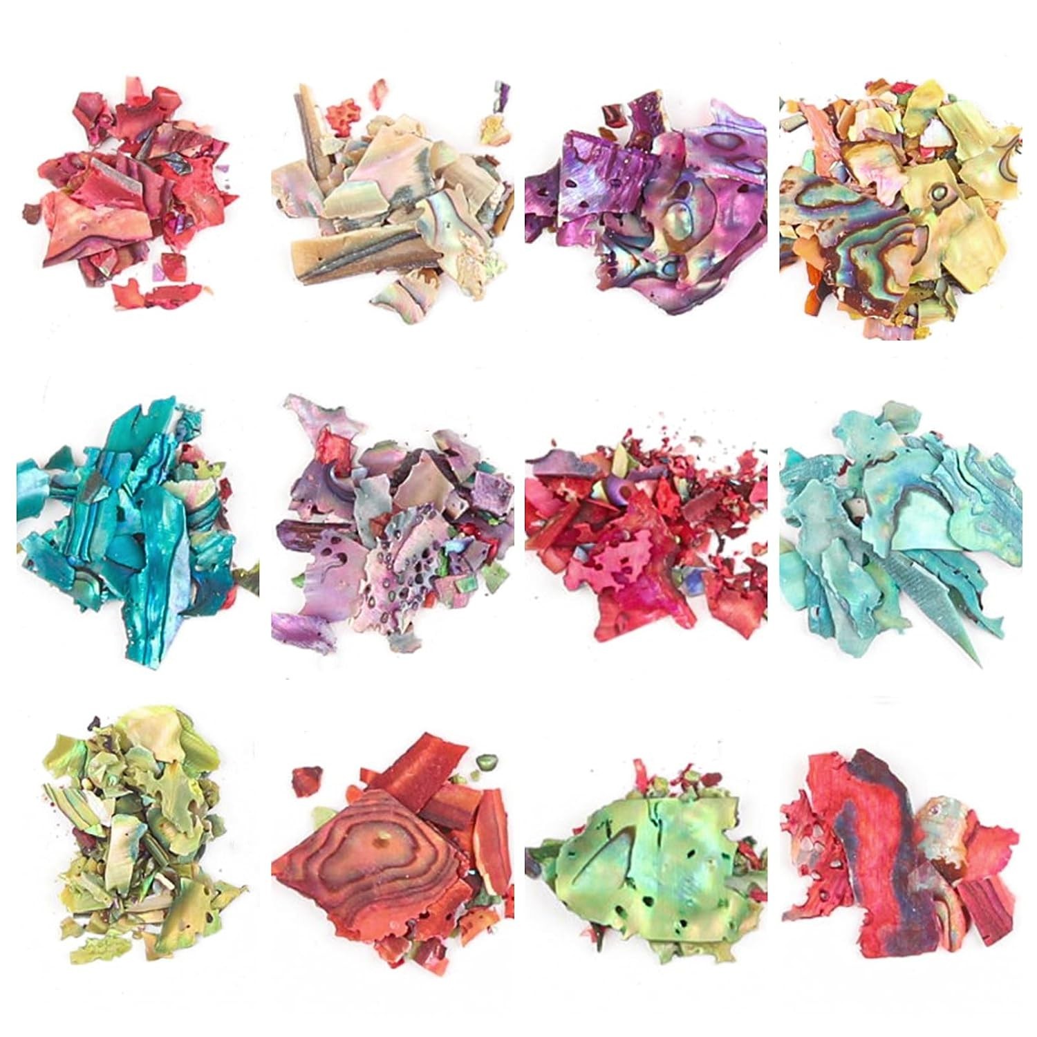 12 Colors 3D Irregular Nail Art Abalone Seashell Slices
