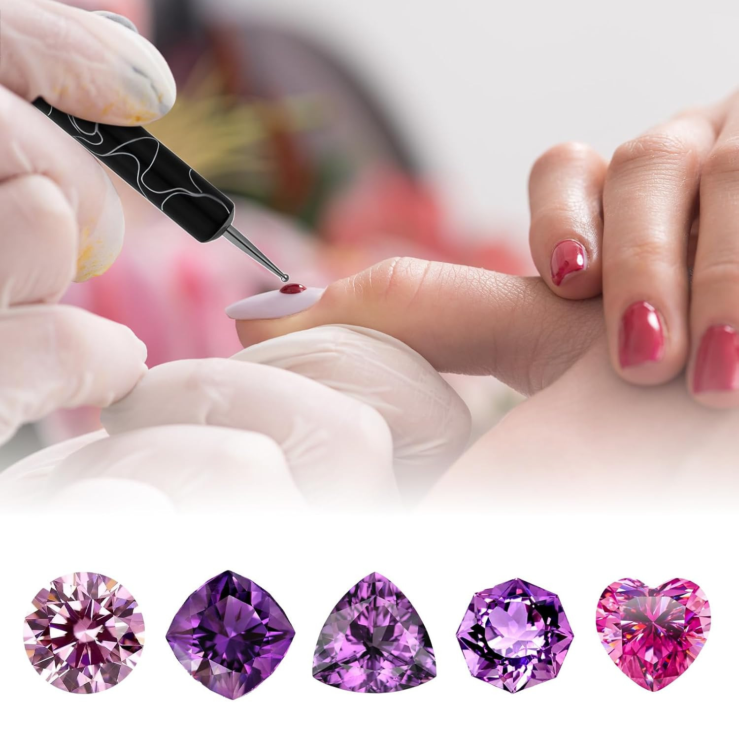 French Tip Brush Nail Art Tools Set for Professional Manicure and Detailing