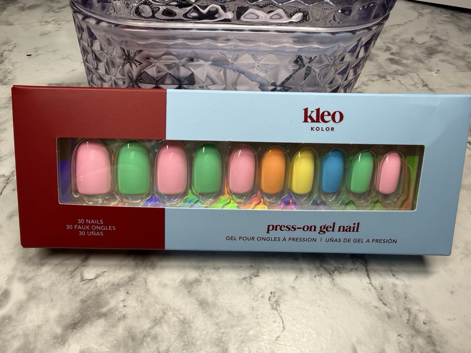 New Kleo Kolor Press-On Gel Nails – Brighter Days- Long Round