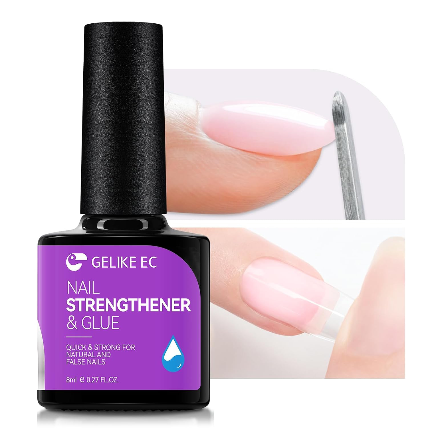6-In-1 Jelly Builder Gel Nail Glue:Blissful Blush Pink UV Rubber Base Gel for Ap