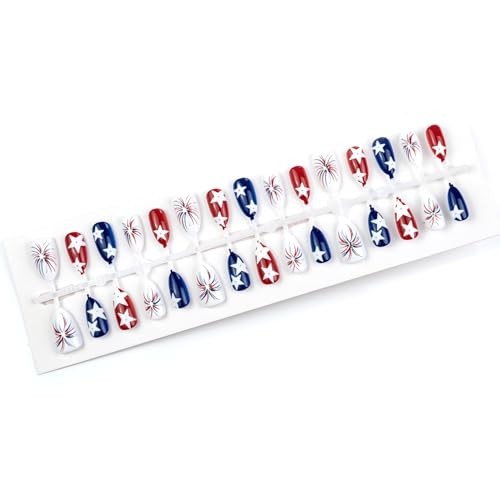30Pcs Independence Day Patriotic Press on Nails – 4th of July Nails – 3