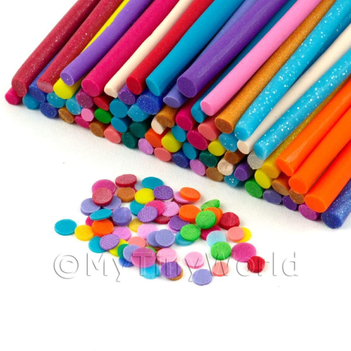 16 x Handmade Mixed Polka Dot Nail Canes