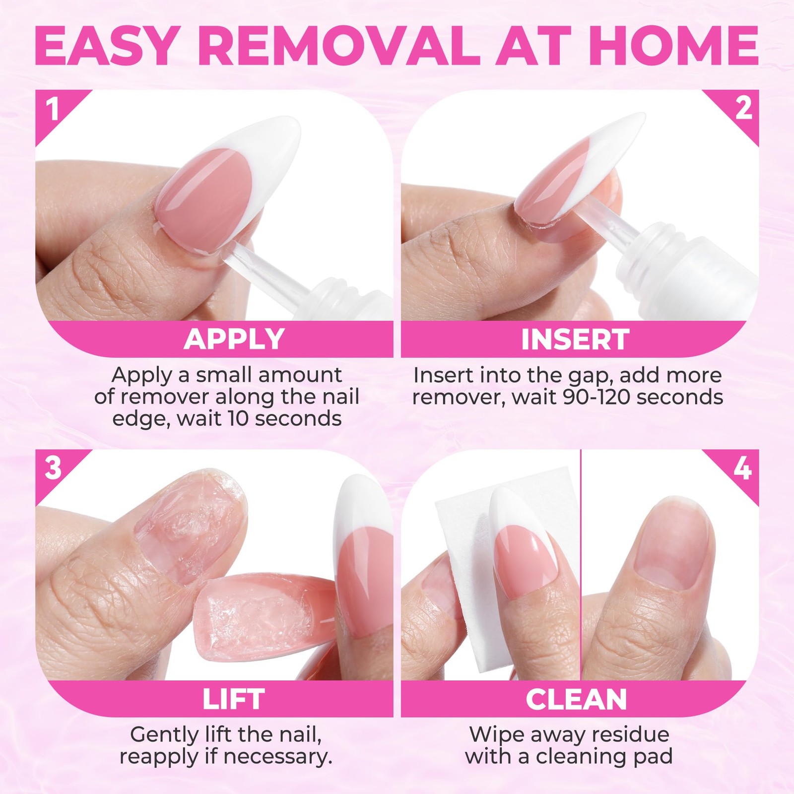 Luckyfairy Nail Glue Remover for Press on Nails, 15ml Acetone-free Nail…