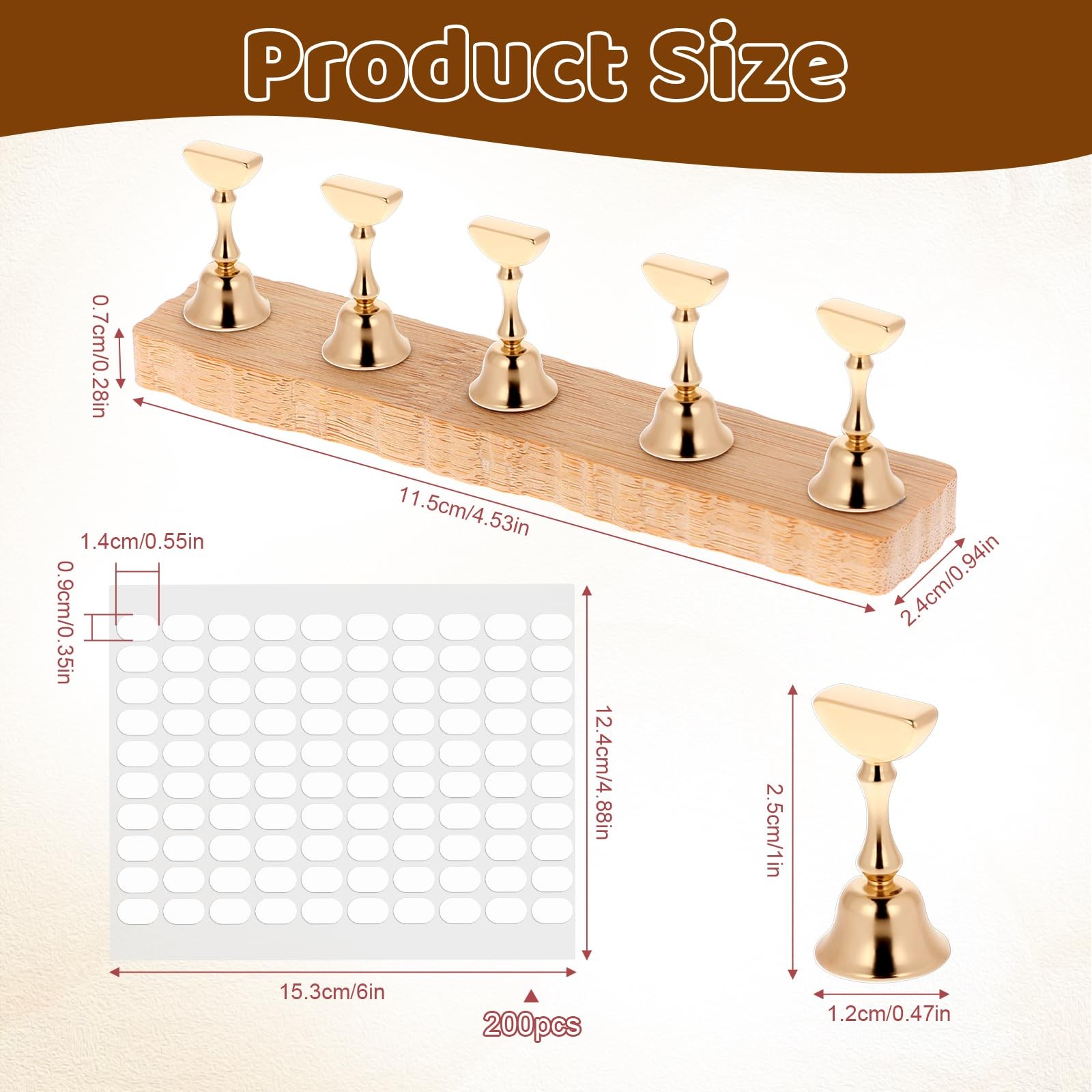 Wood Press on Nail Holder 2 Set, Nail Stand for Press on Magnetic Nails Tip H…