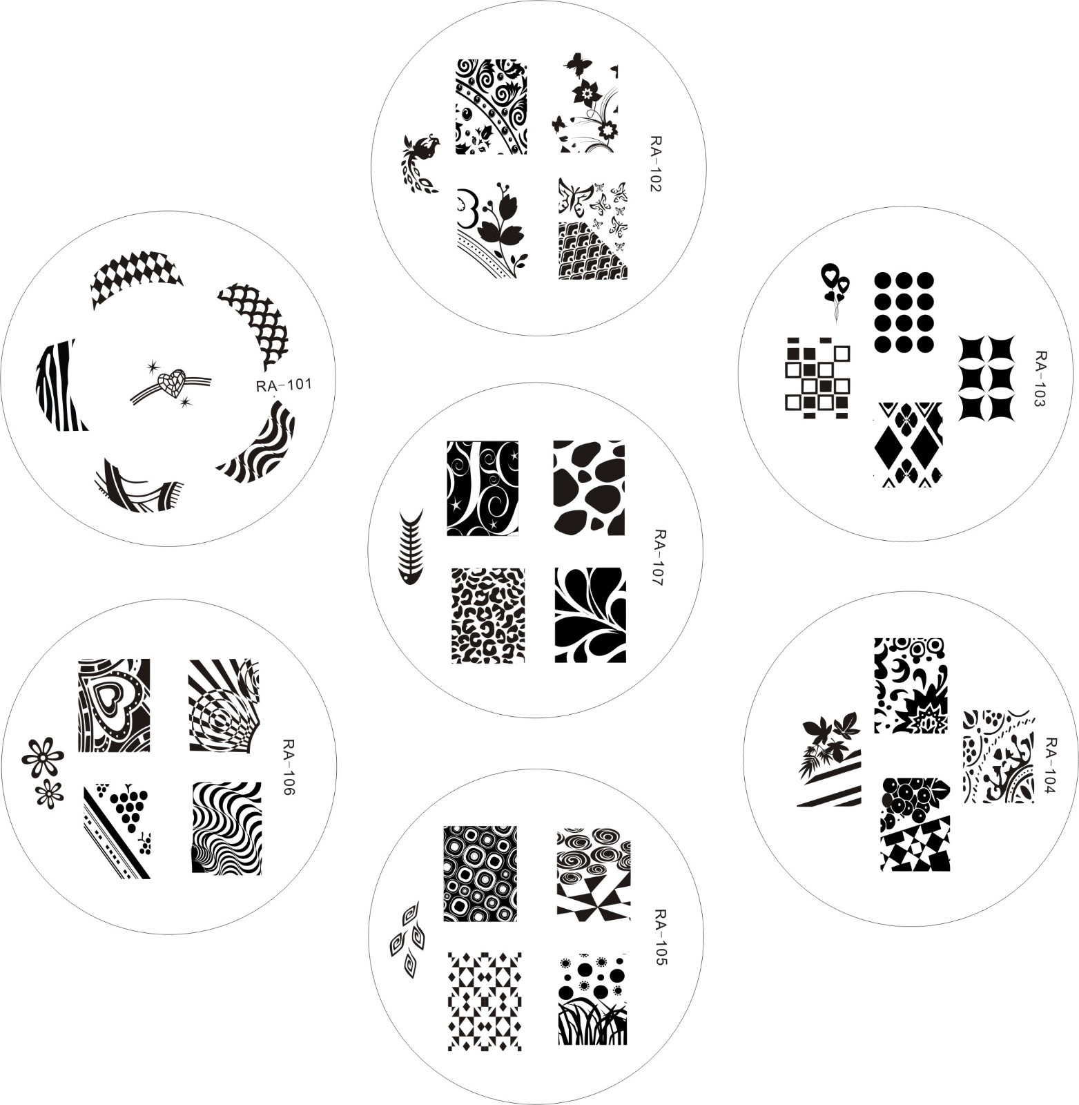 Red Angel 21pc Nail Art Polish Stamping Image Manicure Plates Design – Series #1