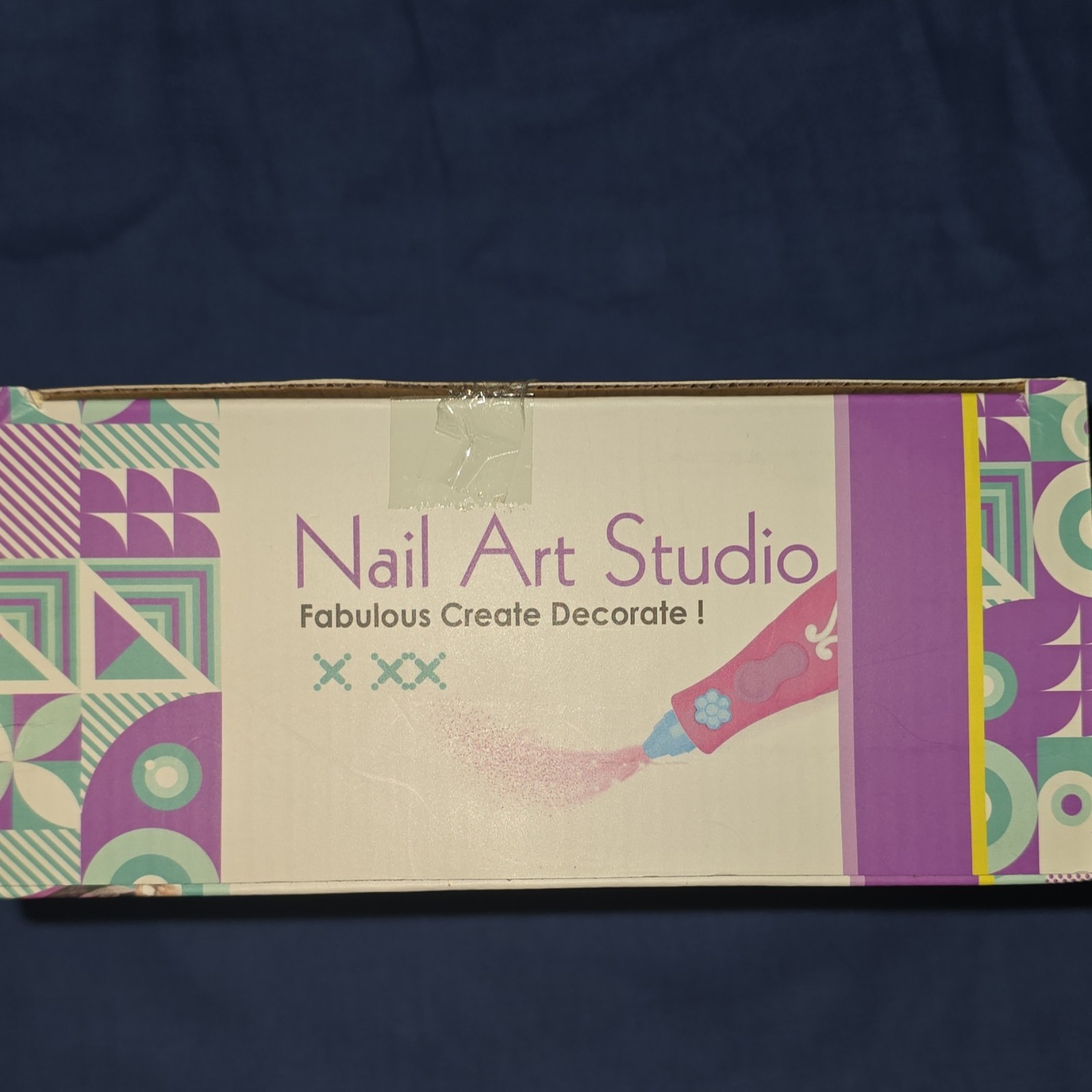 Nail Art Studio Glitter Nail Art Kit w/ Electric Nail Dryer, Multicolor