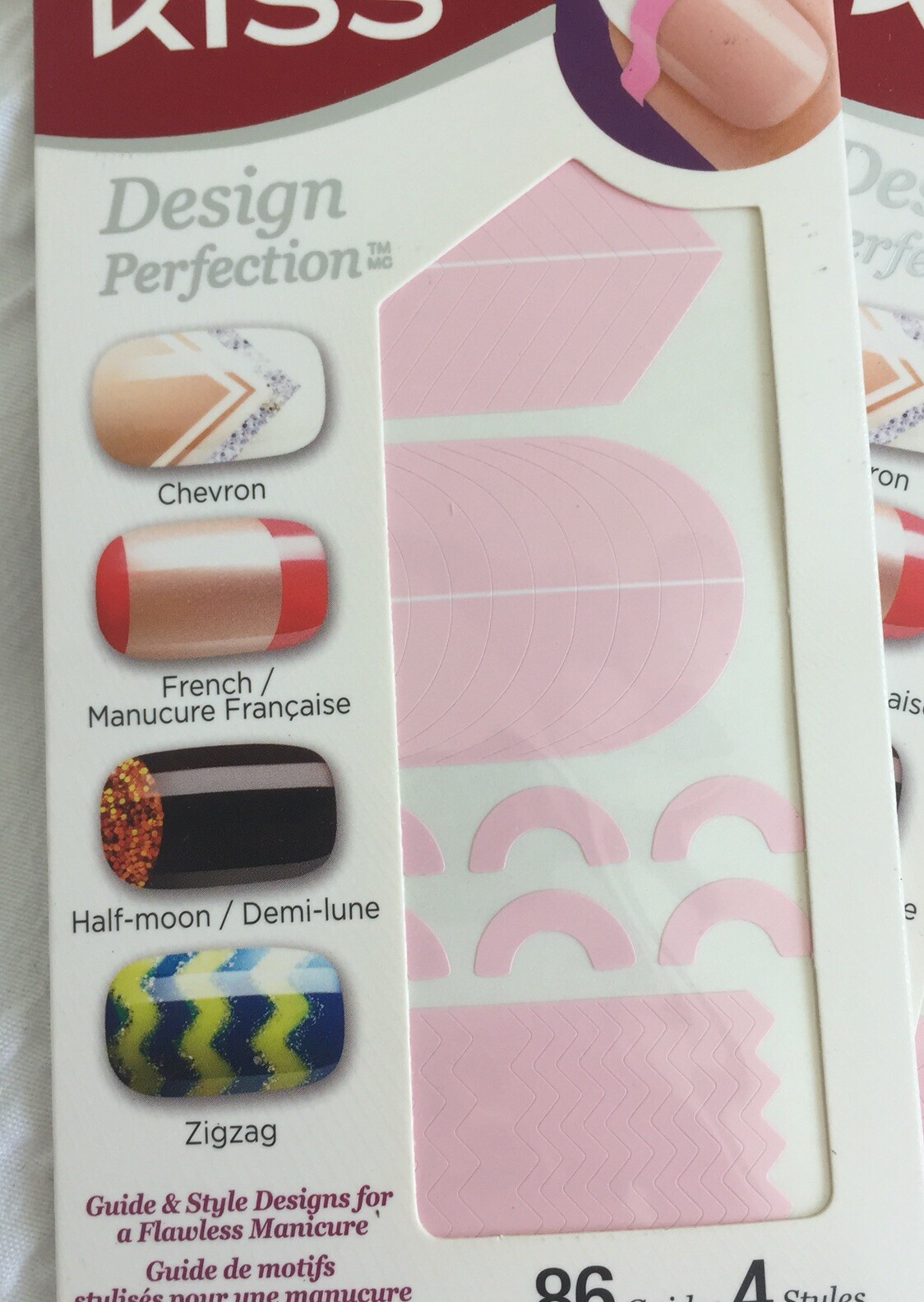 Kiss Nail Products Design Perfection, Tip Guides, 86 Guides + 4 Styles, #60431
