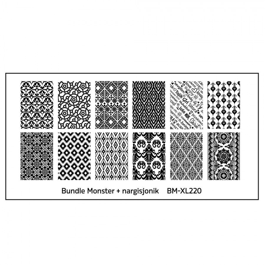 BM-XL220 Bundle Monster x Nargisjonik Maniology Collab Nail Stamping Plate HTF