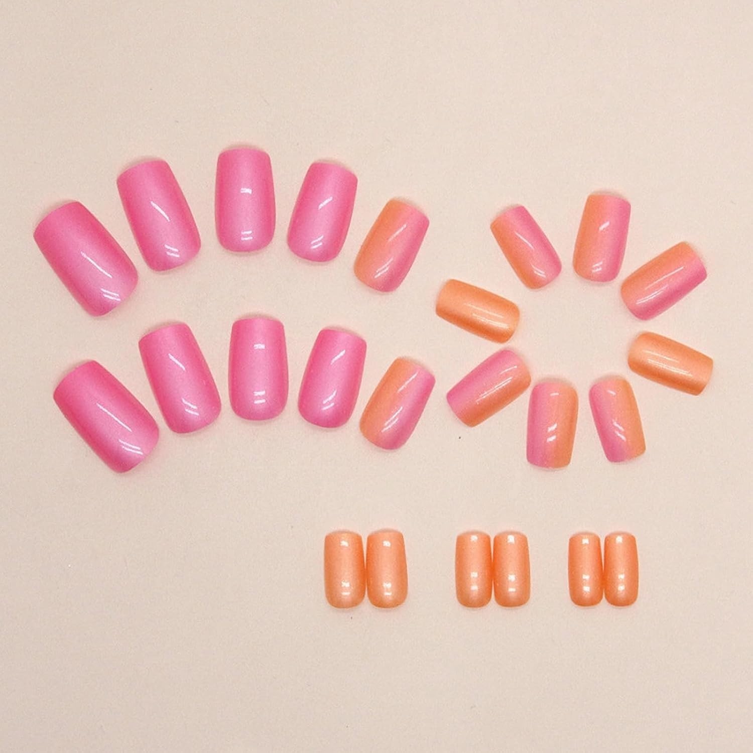 24 Piece Glamorous Medium Square Press on Nails – Easy Application set
