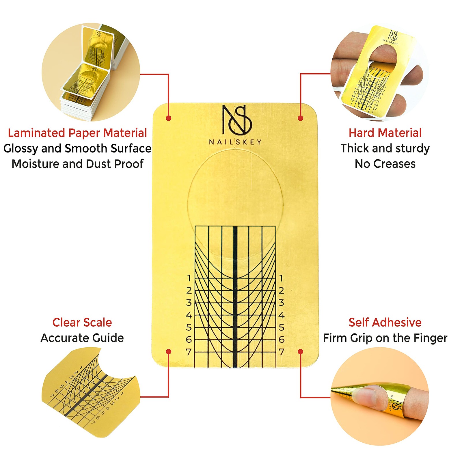 100 Pcs Long Nail Forms Extension Nail Form Guide Stickers for Acrylic