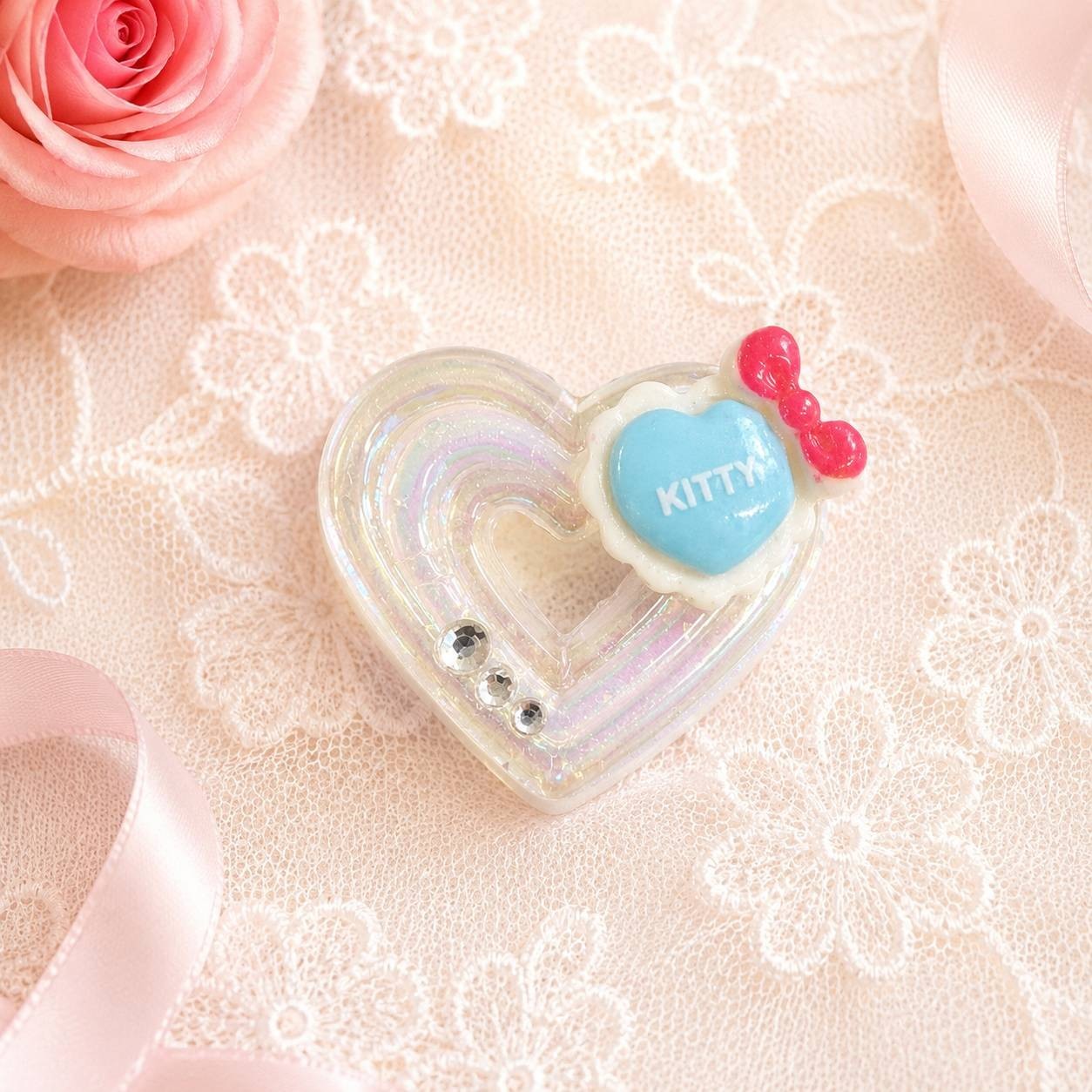 Japanese Handmade Kawaii Heart 3D Resin Nail Charms for Nail Art